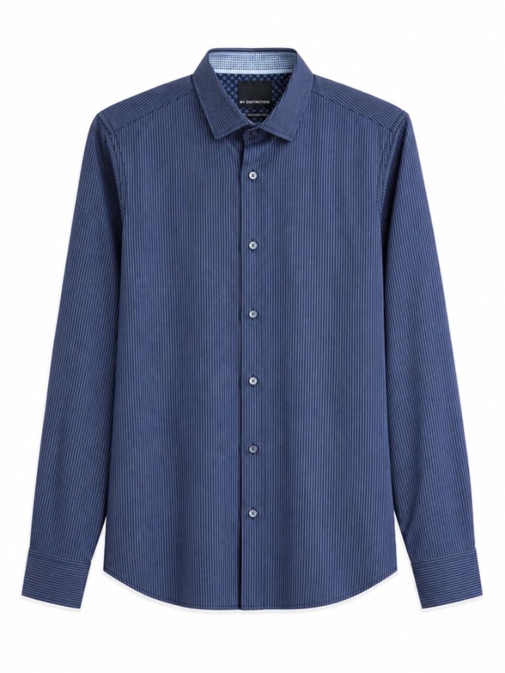 By Definition Navy Pinstripe Modern Dress Shirt – Small EUC 14.5-15"